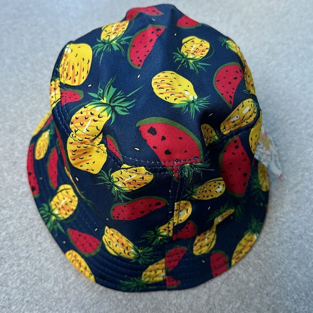 NWT Fruit Print Bucket Hat Tropical Vibes Summer Ready - Picture 5 of 9
